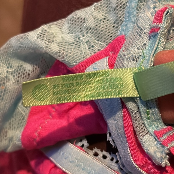 NWT E Honeydew Women’s Small Bra and Panty Coop Lace Mini Bows Blue Pink - Picture 5 of 7
